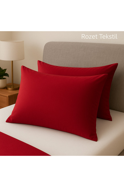 ROZET TEKSTİL Fete de perna din bumbac rosu Claret 50x70 cm - 2 Huse