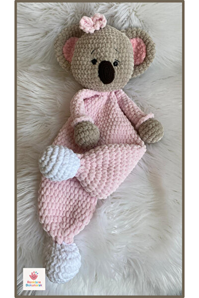 Renklere Dokunarak Amigurumi Pofidik Koala Uyku Arkadaşı-Pembe