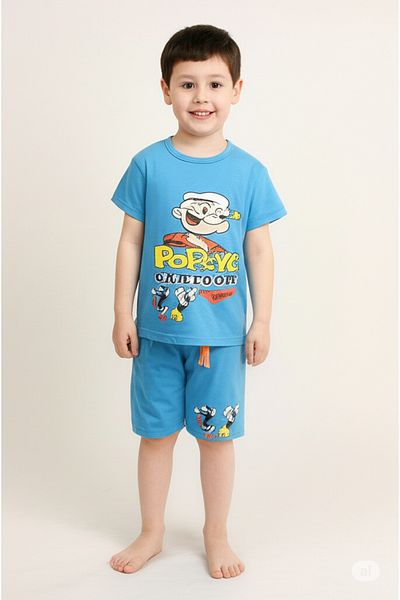 Neefy 2025 Summer New Season 3 Sets 6 Pieces Printed First Quality Combed Cotton Sleeved Set