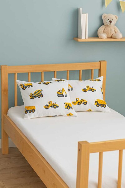 Bebek Özel 100% Cotton Baby Kids Pillow Case 35X45 (2 Pcs) Business Machine Scoop