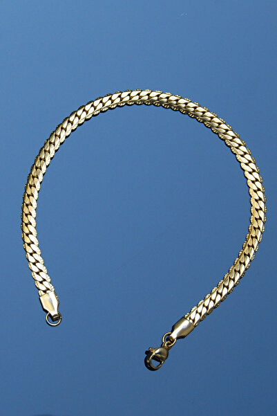 Rua Jewelry سوار ستيل جورميه مطحون ذهبي اللون 5 ملم ستانلس ضمان سنتين مع الشهادة