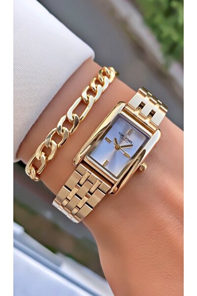 Tom Jones Marka Altın Renk 2 Yıl Garantili Su Geçirmez Kadın Kol Saati - Bile...