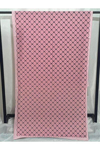 Shawl Passion ροζ σάλι με ρετρό σχέδιο