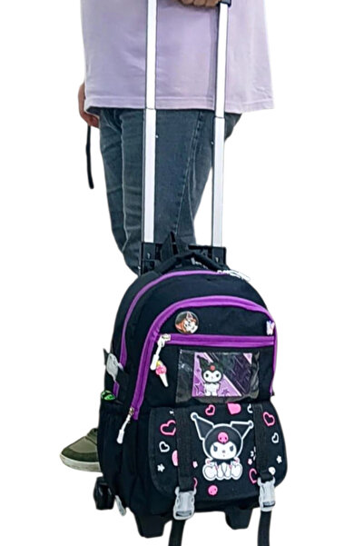 ROWAN ÇANTA 2 KADEMELİ ÇEKÇEKLİ, TEKERLEKLİ PORTATİF KARAKTER DESENLİ İLK OKU...