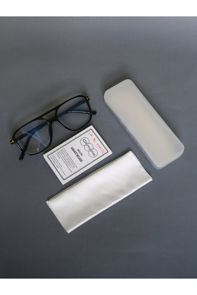 Olimpia Mavi Işık Koruyucu Blueblock Retro Şık Siyah Gözlük, Altın Renk Detay...