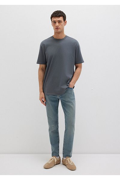 Mavi Crew Neck Navy Blue Basic T-Shirt Loose Fit / Loose Casual Cut 0611596-80776