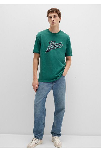Mavi Logo Printed Green T-Shirt Loose Fit / Loose Relaxed Fit 0613023-71874