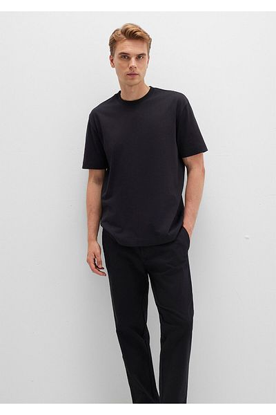 Mavi Crew Neck Black Basic T-Shirt Loose Fit / Loose Comfortable Cut 0612864-900