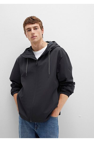 Mavi Jachetă neagră cu glugă Oversize / Wide Cut 0110641-71379