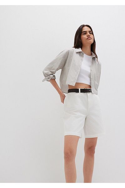 Mavi Striped Beige Shirt Crop / Short Cut 1211184-83980