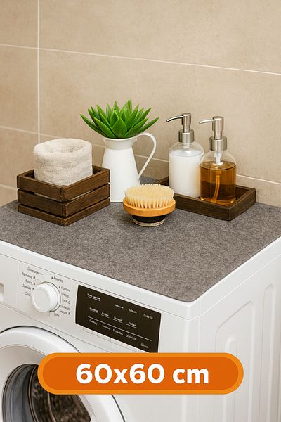 YUNUSOĞLU HOME 60X60 cm Felt Washing Machine Cover - Machine Top Pad