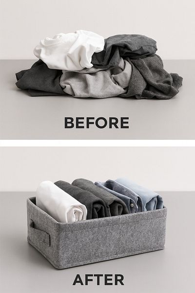 YUNUSOĞLU HOME Under Cabinet Laundry Toy Organizer Felt Storage Box Basket Organizer 38X25X13Cm