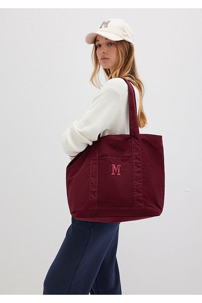 Mavi M Logo Detailed Burgundy Shoulder Bag 1913510-82051