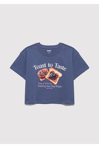 Mavi Printed Navy Blue T-Shirt Loose Fit / Loose Relaxed Fit 7610354-87737