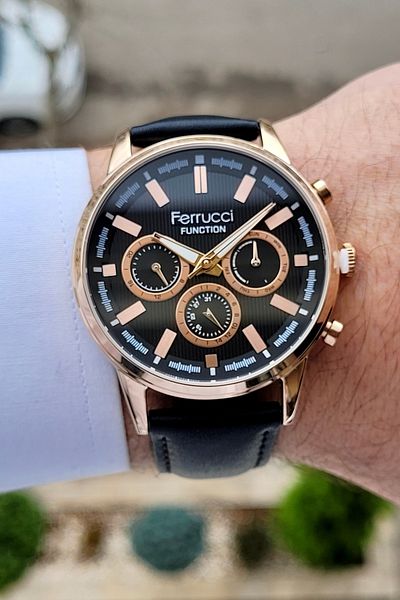 Ferrucci Copper Black Color Function Men's Wristwatch