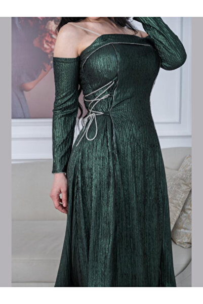 Nice Model Shiny Midi Dress Sleeveless Elegant Party Wear Women Maroon & Olive Colors Side Sash Waistband