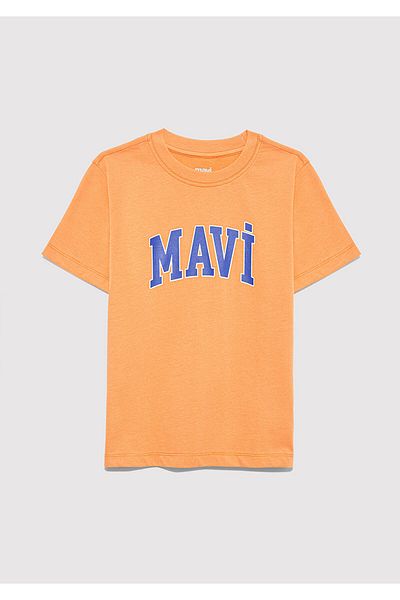 Mavi Logo Printed Orange T-Shirt Regular Fit / Regular Cut 6610030-71421