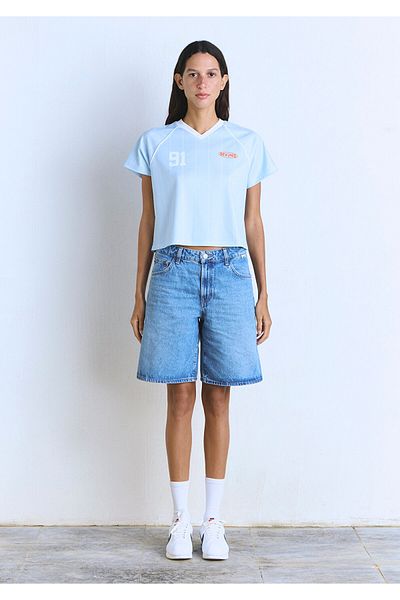Mavi 91 Mj Printed Blue Jersey T-Shirt Regular Fit 1613063-80213