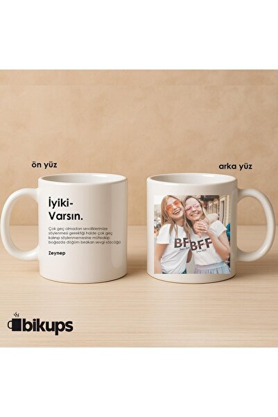 bikups İyi ki Varsın Yazılı Kişiye Özel Resim Baskılı Kupa Bardak