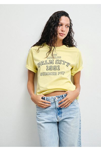 Mavi Printed Yellow T-Shirt Regular Fit 1613181 -71285