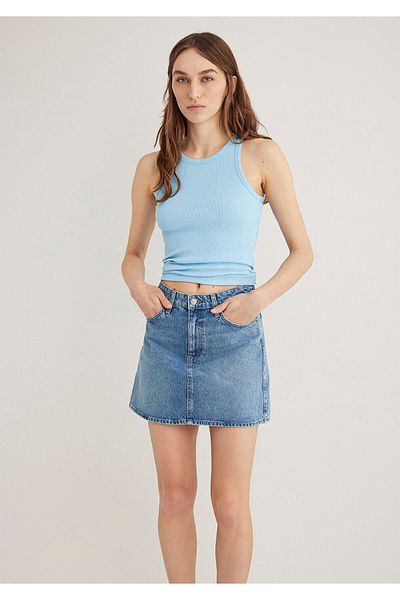 Mavi Halter Collar Blue Basic Tank Top Slim Fit / Slim Fit 1612462-80637