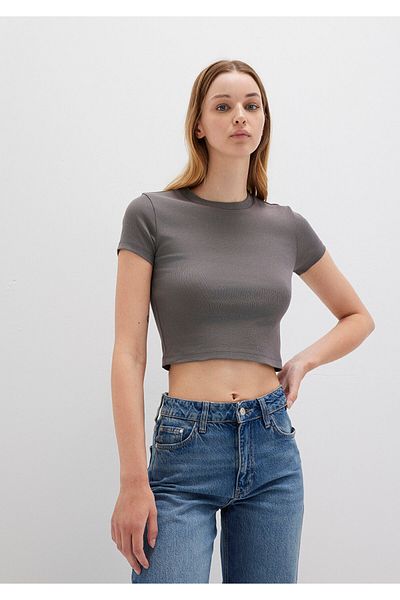 Mavi Gray Basic Crop T-Shirt Crop / Short Cut 1600814-70095