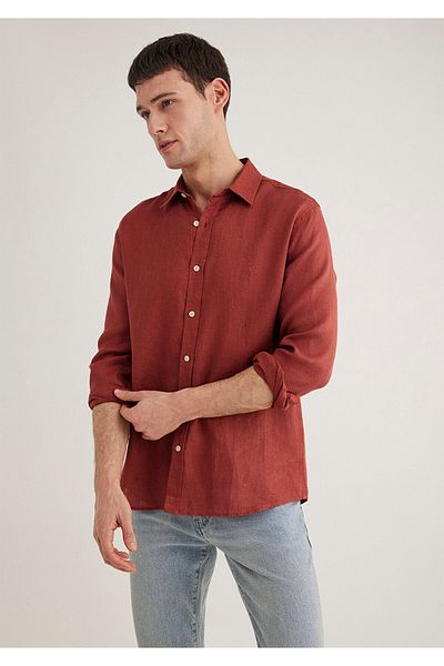 Mavi Rotes Leinenhemd Slim Fit / Slim Fit 0211466-71100