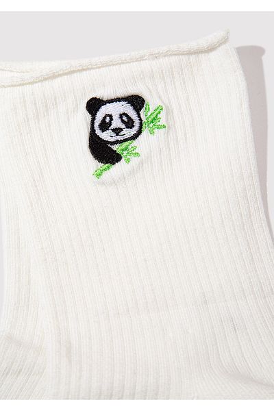 Mavi Panda Embroidered Ecru Socks 1913248-70048
