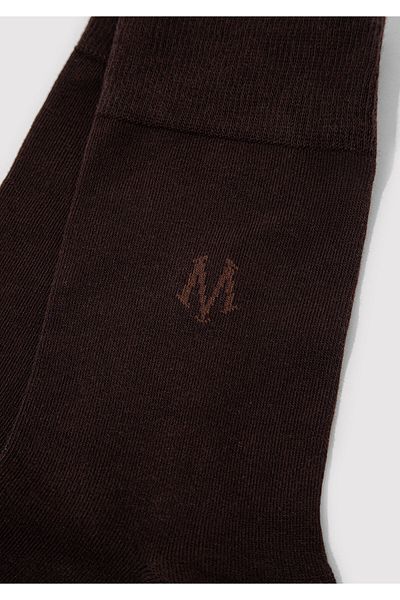 Mavi Logo Printed Brown Socks 090250 -70246