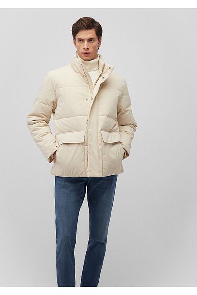 Mavi Stand Collar Beige Puffer Jacket 0110454 -70068