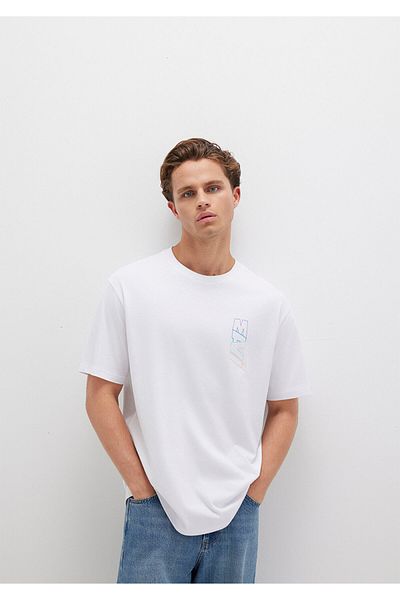 Mavi Tricou alb cu sigla imprimat pe spate 0612350 -620