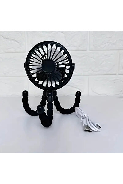 Choice مروحة عربة أطفال سوداء محمولة باليد قابلة لإعادة الشحن عبر USB بدون شف...