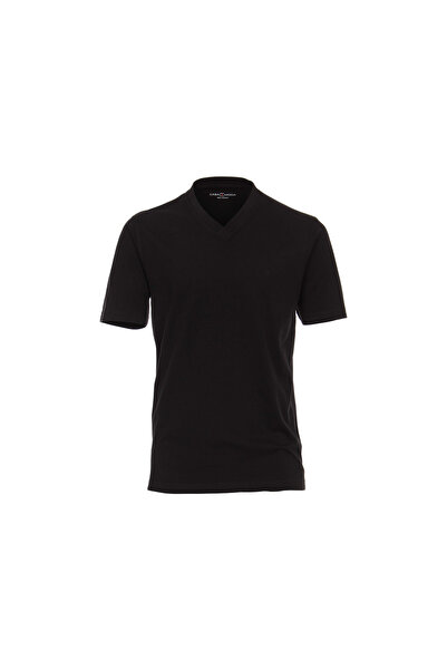 CASAMODA Pánské tričko s výstřihem do V v černé barvě