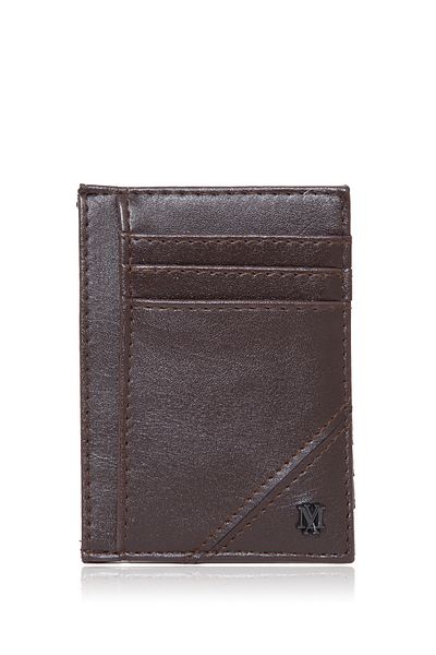 Mavi Seal Logo Brown Card Holder 091863-70230