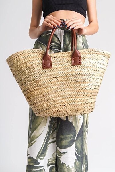 Mubiano Collection Γυναικεία Ψάθινη τσάντα μεσαίου μεγέθους -MCPL050-N