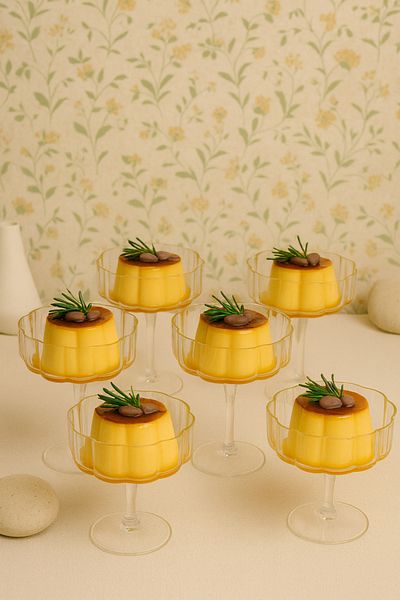 Anadolu Saray 6-Piece Transparent Flower-Shaped Coffee Presentation and Cocktail Cup 6 Magnolia Cups and Dessert Bowls