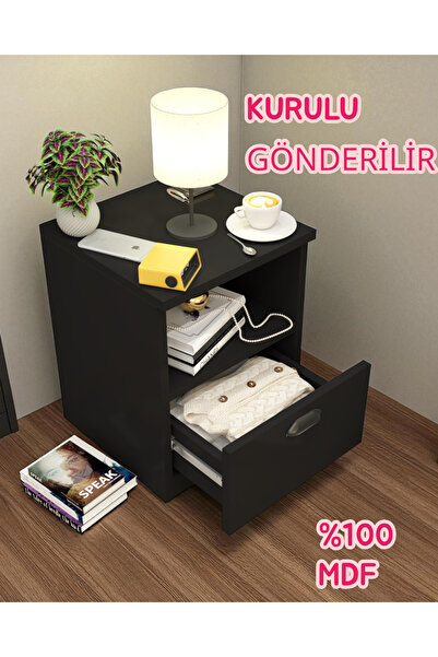 KONAK EV EŞYALARI Nori1 Gizli Bölmeli Komodin,MDF,Kurulu Gönderilir,Montaj Ge...