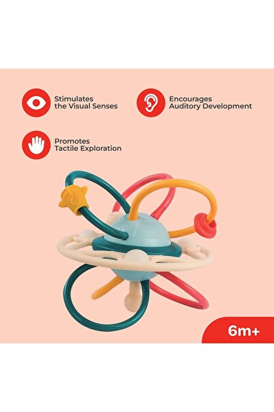 Moon The Moon Brand Spinny Rattle and Teether Activity Ball, Toy Baby Rattles Teether Baby Toys, Shake Ra