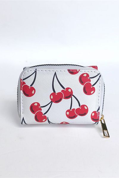 Ecrou Cherry Patterned Covered Handbag White