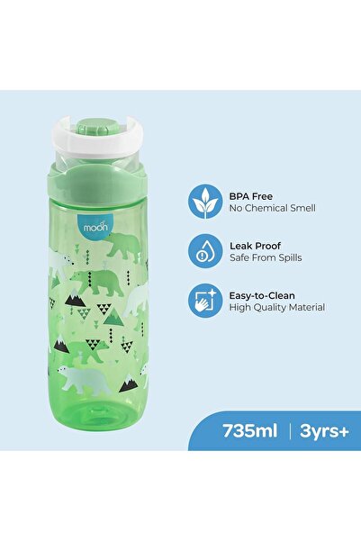 Moon Kids Water Bottle 79x79x232mm 735ml / 25oz-Green