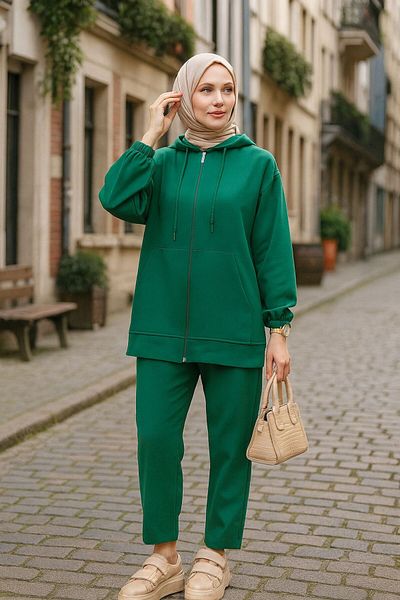 Neva Style Set de două muselină verde cu fermoar - 10400Y