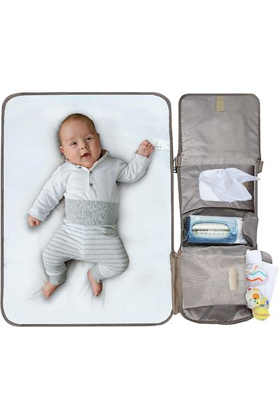 Moon Portable Diaper Changing Station Waterproof Foldable Baby Travel Changing Bag Kit - B