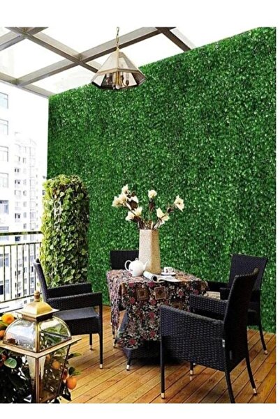 optana 1 ADET Botanik Dikey Bahçe Peyzaj Dekoratif Yapay Bitki Duvar Kaplama Panel Şimşir Tabaka Çiçek Duva