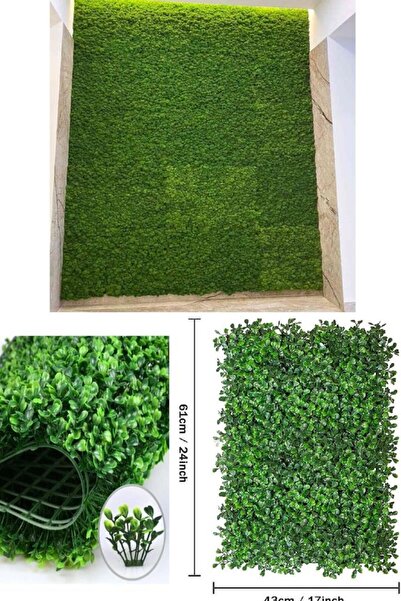 optana 1 ADET Botanik Dikey Bahçe Peyzaj Dekoratif Yapay Bitki Duvar Kaplama Panel Şimşir Tabaka Çiçek Duva