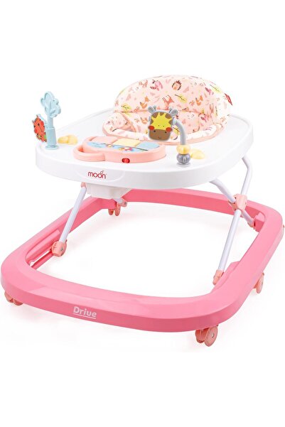 Moon مشاية أطفال/أطفال قابلة لتعديل الارتفاع مع صينية موسيقى قابلة للإزالة وألعاب