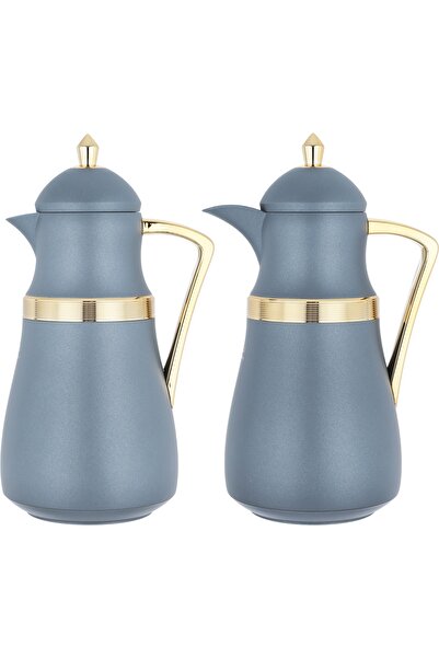 Alsaif Gallery Najd Thermos Set from Saif Gallery, 1/1 liter capacity, insulated glass interior, plastic exterior.
