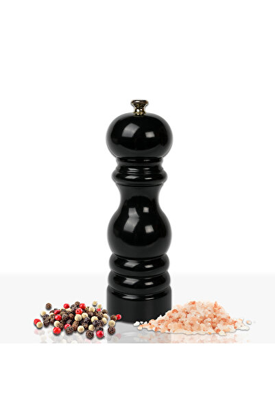 Glios Siyah Ahşap Tuz Ve Karabiber El Değirmeni Öğütücü Grinder 18 Cm