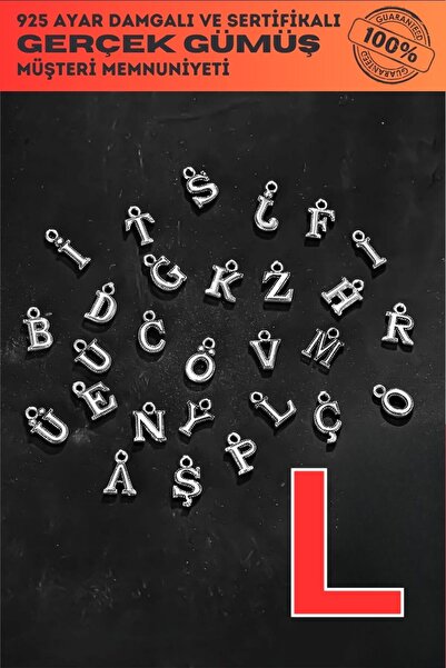 OSMANLI GÜMÜŞ حرف من الفضة الإسترليني عيار 925 - حرف L موديل حرف واحد لسوار و...