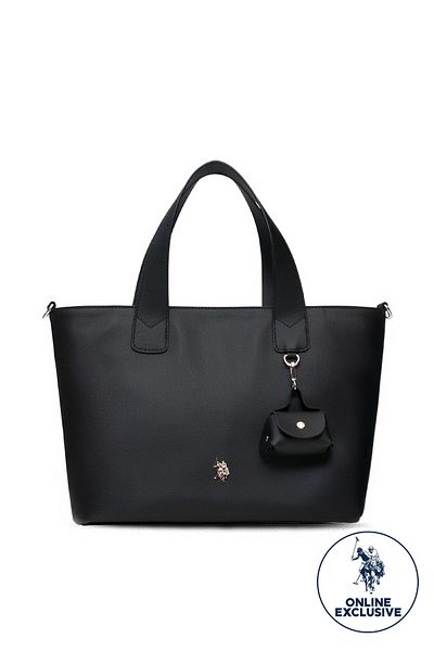 U.S. Polo Assn. Geantă neagră de umăr pentru femei Us25598 Exclusiv online