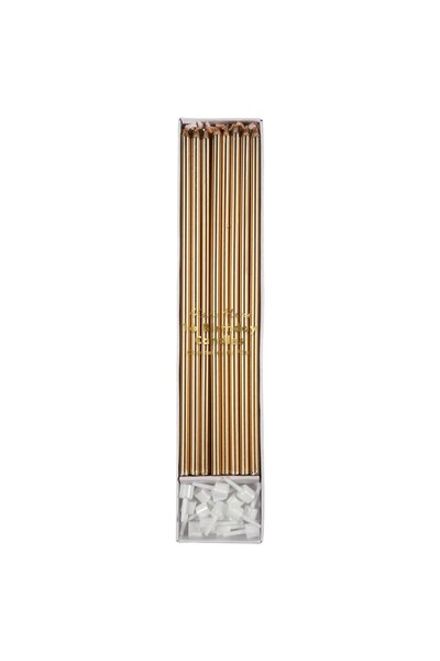 Meri Meri - Gold Long Candles - Uzun Altın Mum